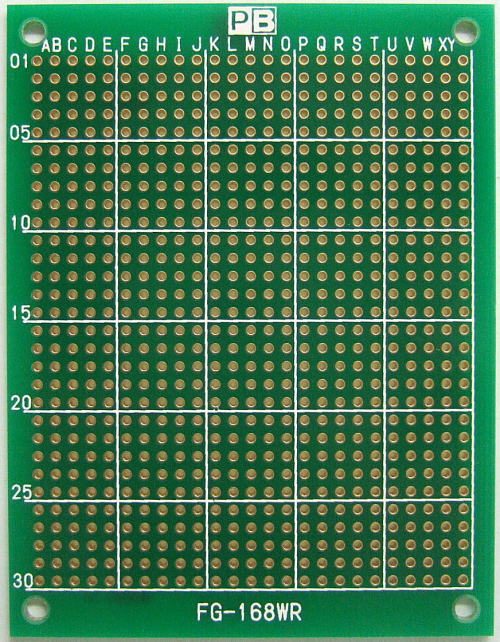 ガラスエポキシ ユニバーサル基板 URF0K070090GR 70×90mm　両面　緑