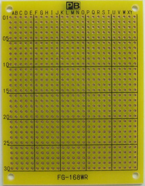 ガラスエポキシ ユニバーサル基板 URF0K070090YL 70×90mm　両面　黄